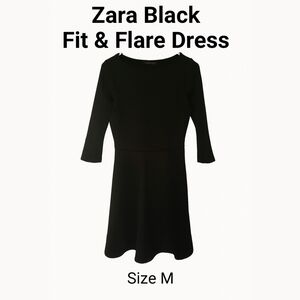 Zara Black Sheath Dress with Bateau Neckline